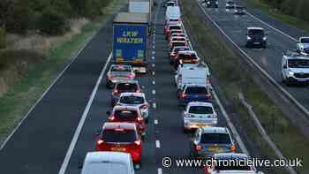Two A1 crashes involving six vehicles in County Durham sees huge delays and one hospitalised