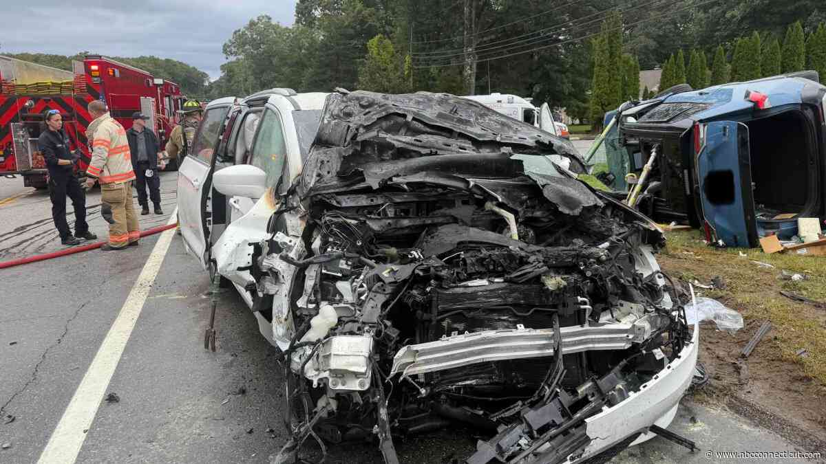 Driver extricated from vehicle after fiery crash in Preston, firefighters say