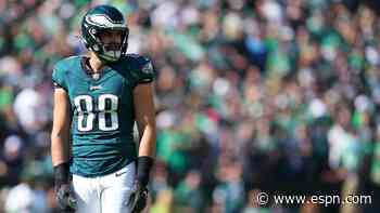 Eagles TE Goedert to miss time with MCL sprain, sources say