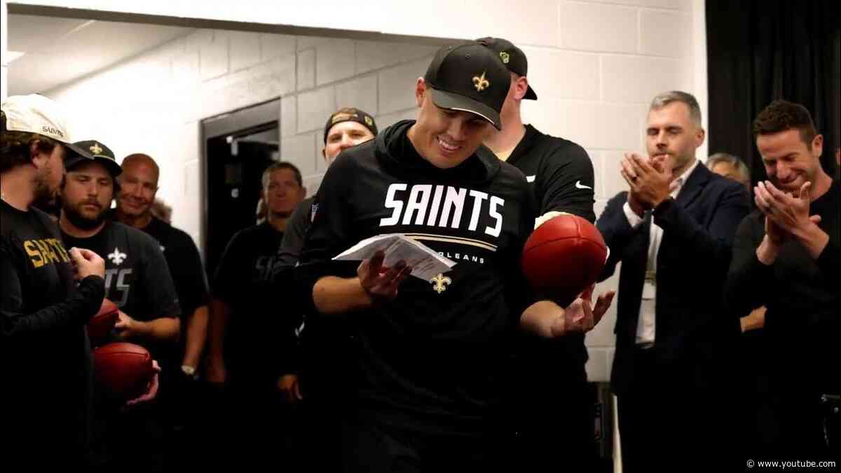 Kellen Moore Locker Room Speech After Saints Win vs. Ravens