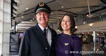 Flight attendant joins her pilot father for his final Delta flight