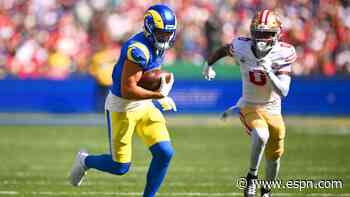 Rams star WR Nacua (hip) inactive for 'MNF' vs. Giants