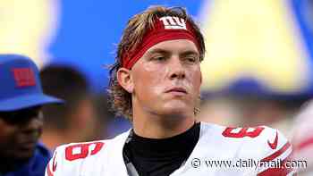 Disaster for New York Giants as Jaxon Dart suffers sickening knee injury on first drive against the Rams