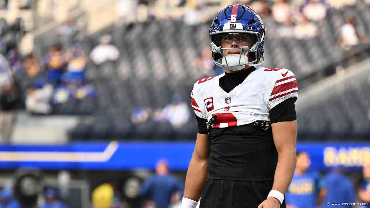 Giants' Jaxson Dart sustains apparent knee injury against Rams, Jameis Winston takes over