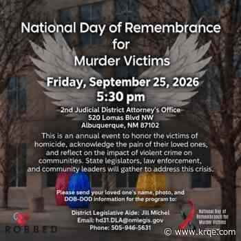 'Day of Remembrance' to be held in Albuquerque for murder victims