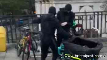 Video captures moment brave mum steps in to stop balaclava-clad bike thieves