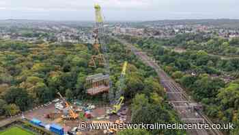 Footage released after emergency footbridge removal over the West Coast Main Line