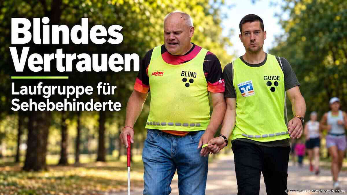 Blindes Vertrauen beim Walking im Park