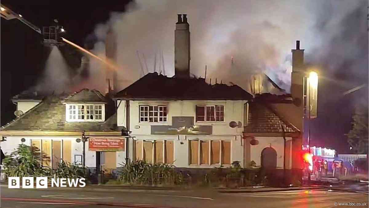 Large fire breaks out at former restaurant