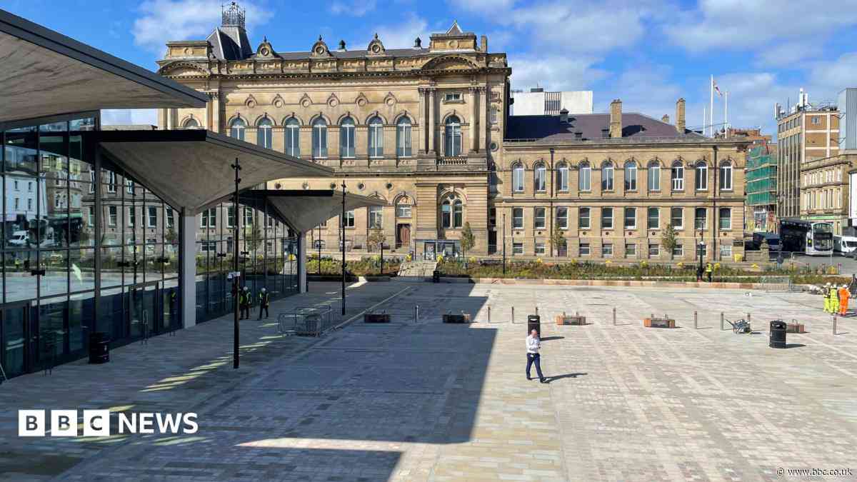 New town centre square and library open in Huddersfield