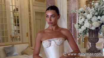 Francesca Allen walks down the aisle in a dramatic haute couture gown as she's accompanied by her Love Island co-star bridesmaids at lavish Monaco wedding to Ed Crossan