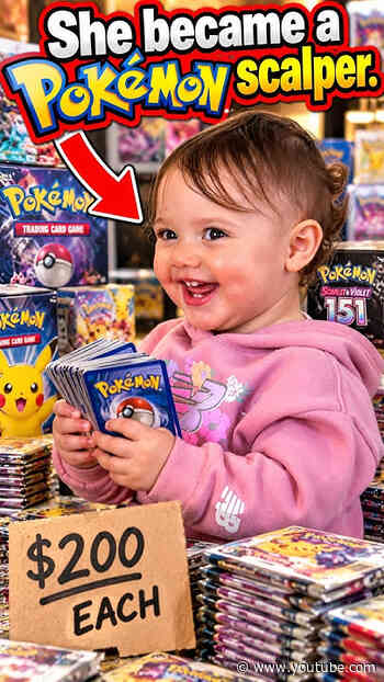 Caught my baby scalping Pokemon cards! 😭 #pokemon #funny #shorts