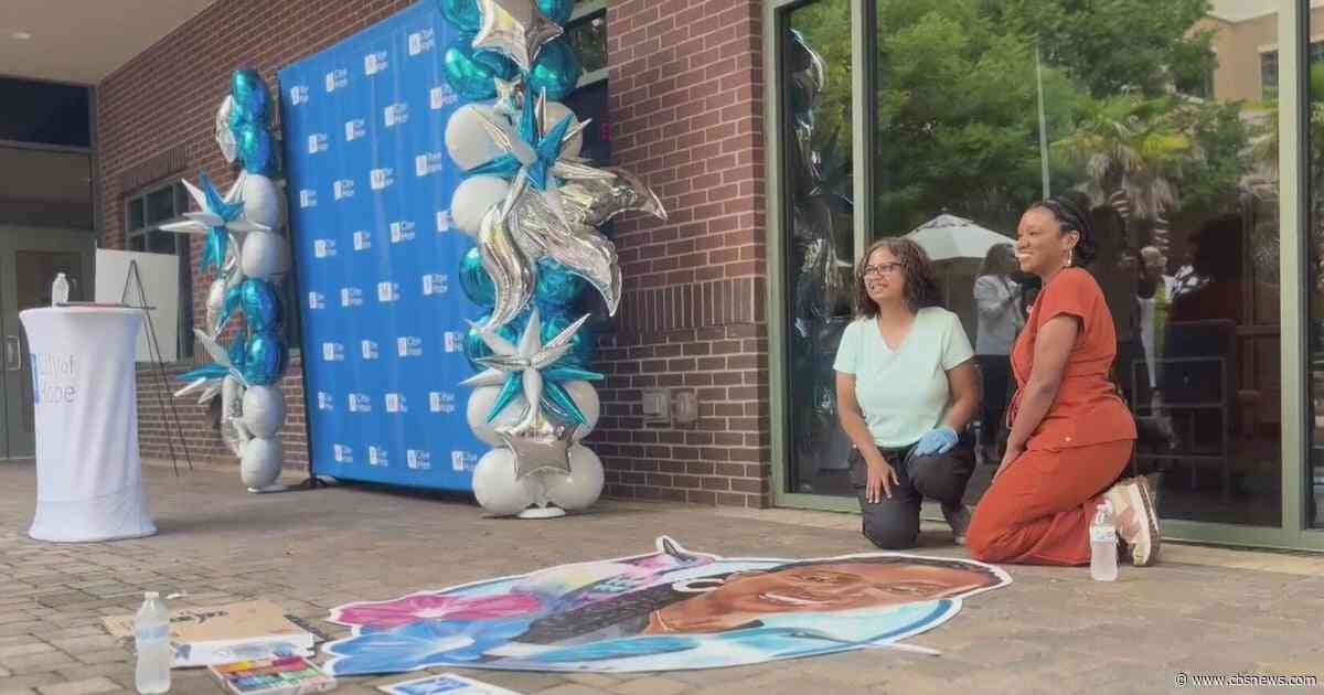 Metro Atlanta artist thanks doctor who gave her hope with a chalk portrait