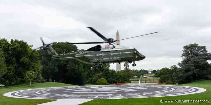 See Trump's first public liftoff from the $6 million Lockheed-funded helipad built to protect the White House lawn