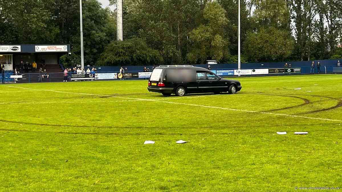 Five people charged over Gateshead hearse incident which saw car driven onto football pitch