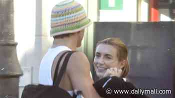 Strictly's Dani Dyer and her professional dance partner Nikita Kuzmin embrace as they leave intense rehearsals together