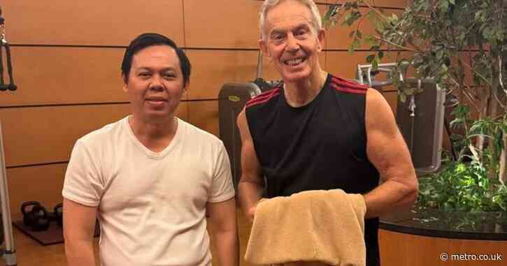 Tony Blair shows off toned arms in new gym photo