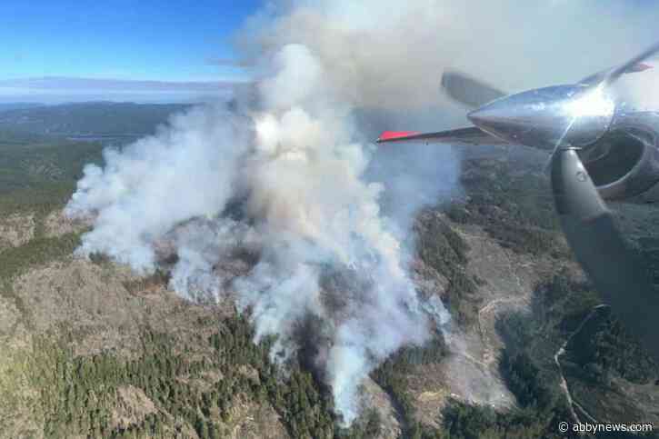 Sooke hills fire grows to 50 hectares, smoke visible across the South Island