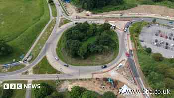 Road closure as roundabout upgrade work continues