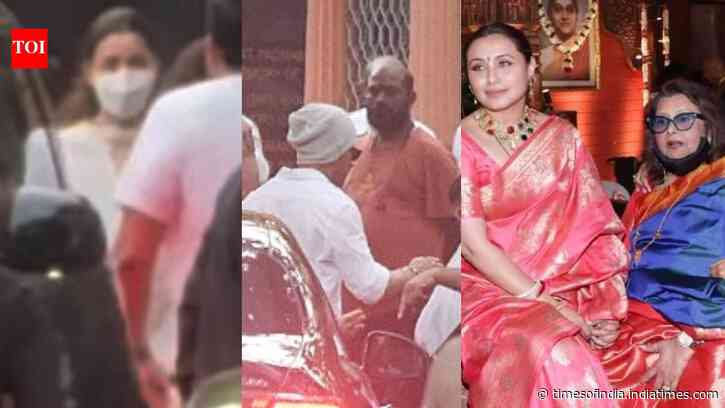 Rani Mukerji's mother's funeral: SRK, Alia, Karan Johar, Anil pay last respects