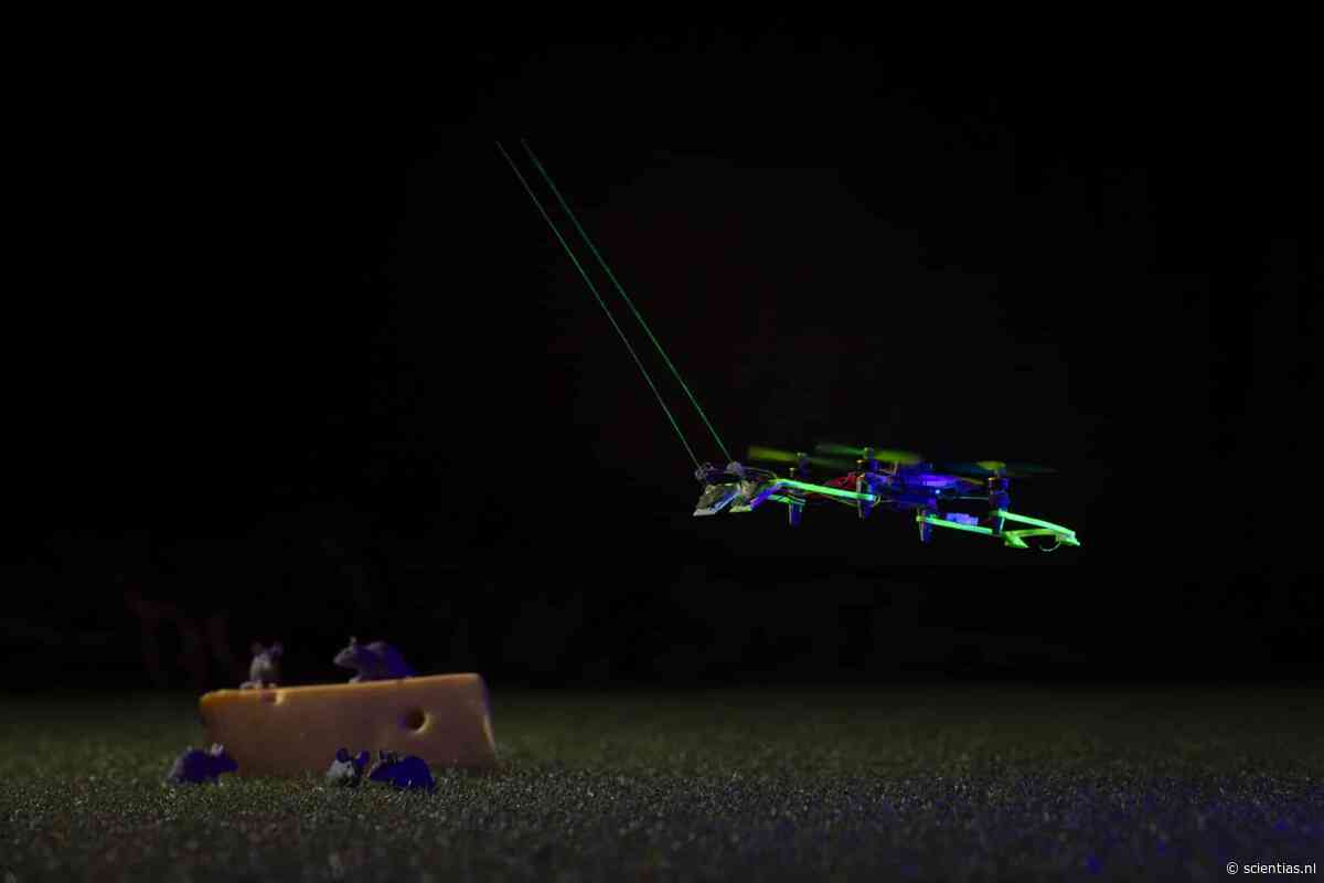 Deze piepkleine drone voelt met kunstmatige snorharen zijn weg door het donker