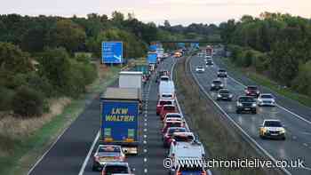 Police statement as six vehicles involved in two crashes on A1 in County Durham