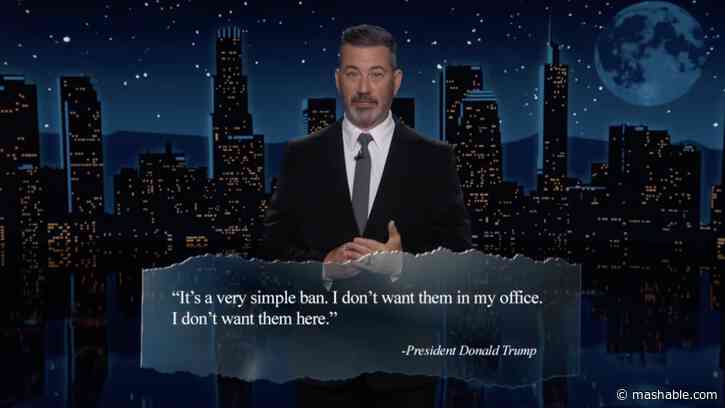 Jimmy Kimmel mocks Trump for banning press outlets from White House