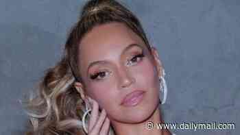 Beyonce slips into a white corset dress as she makes surprise appearance in London to promote new beauty line Cécred at Space NK
