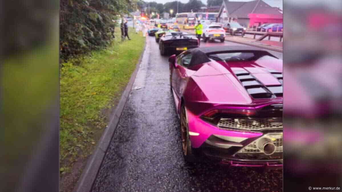 Fünf Lamborghinis einkassiert: Sportwagen-Konvoi fährt mit 27 km/h über Autobahn