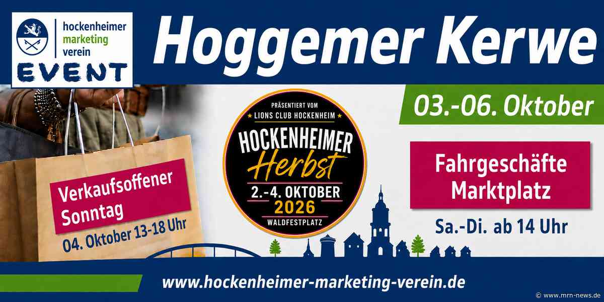 Hockenheim – Hoggemer Kerwe 2026 – Vier Tage Fahrspaß, Genuss und ein verkaufsoffener Sonntag