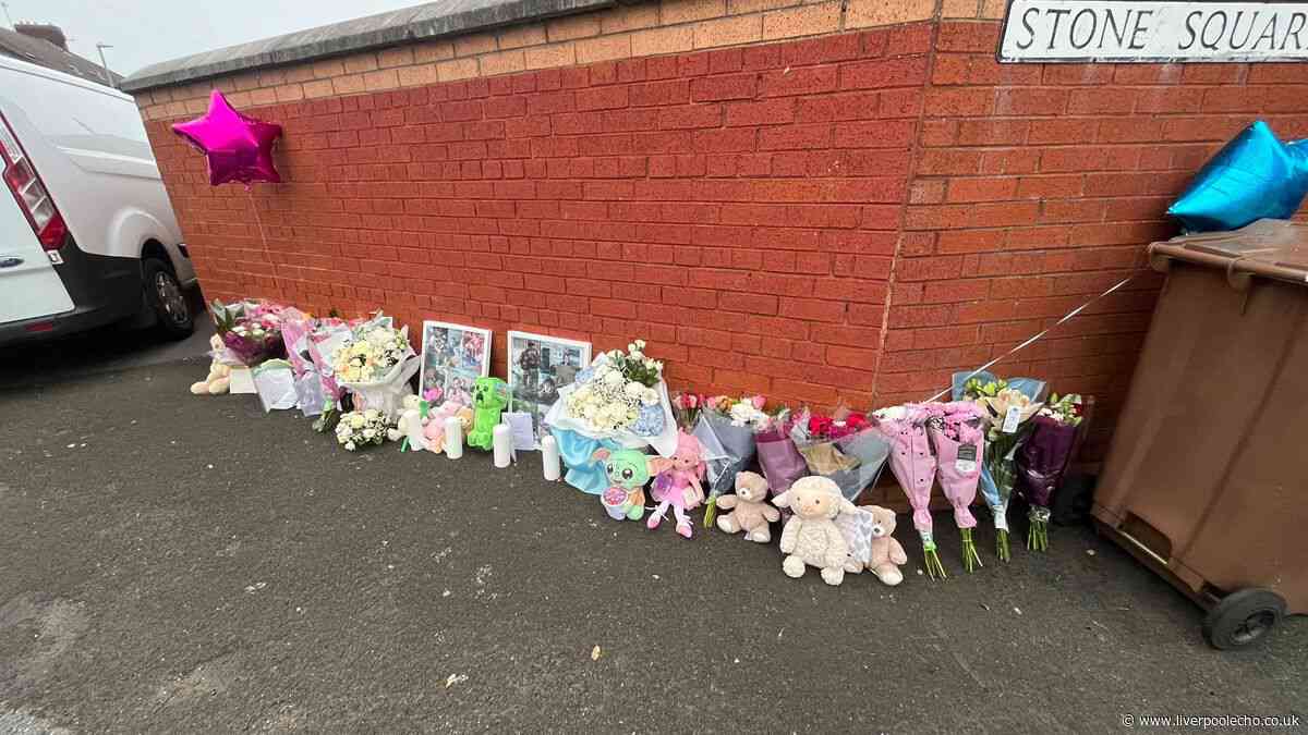 Flowers and teddies left for woman and three children killed in Bootle house fire