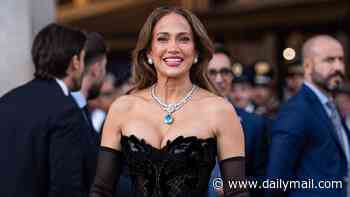 Jennifer Lopez channels old Hollywood glamour in a strapless black gown as she joins Pamela Anderson and Heidi Klum at star-studded Vogue World event in Milan