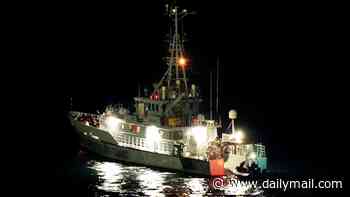 Bayeux travesty! Packed migrant mega-dinghy's 38-hour crossing from Normandy to the UK - escorted by the French navy...
