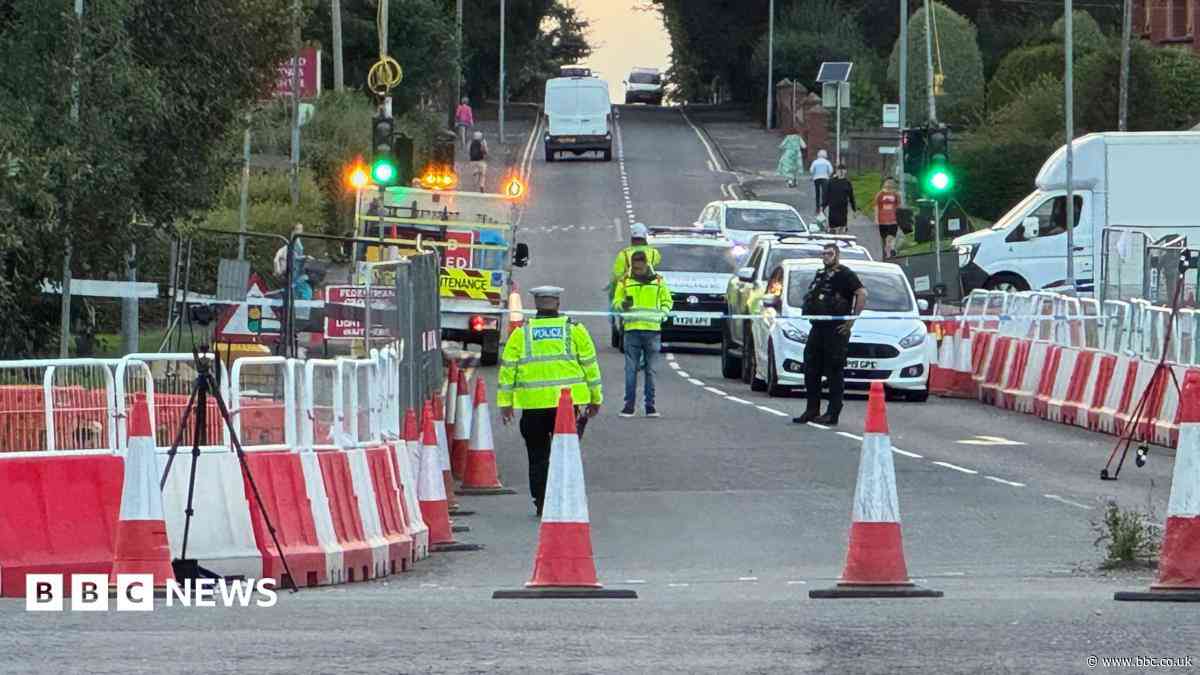 Lorry and cyclist in crash at busy junction