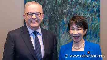 Anthony Albanese comes face-to-face with Japanese prime minister for first time since 'melon-gate' controversy