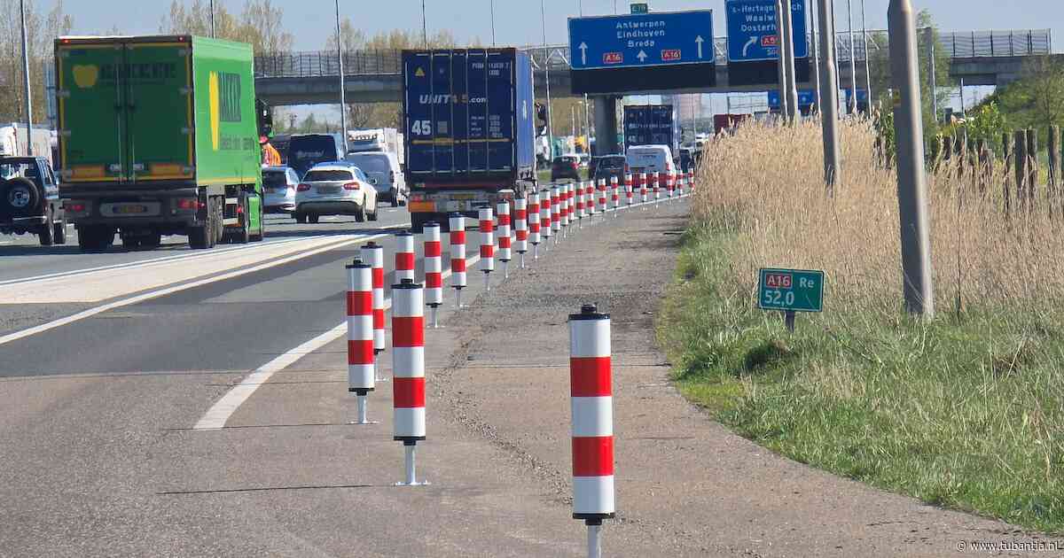 Paaltjes op de vluchtstrook moeten parkerende trucks weren: ‘Pappen en nathouden’