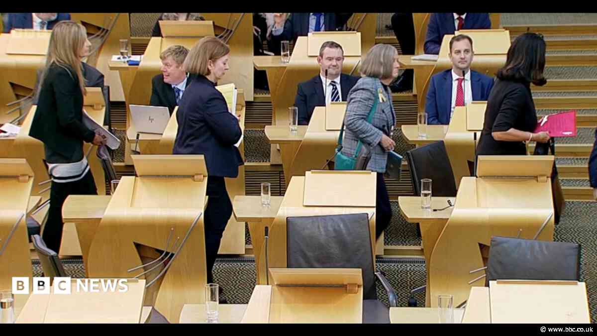 Reform MSPs walk out of parliament in protest against independence debate