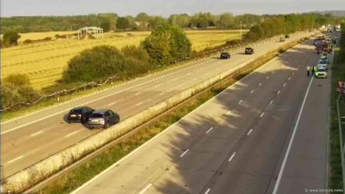 M20 live traffic updates as serious crash and car fire blocks motorway near Ashford