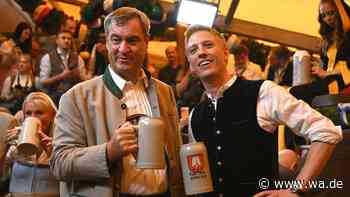 Markus Söder plädiert im Wiesn-Festzelt für Olympia in München