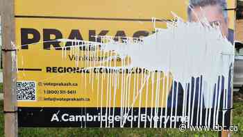 Candidates in Waterloo region and Guelph speak out after election signs defaced, set on fire