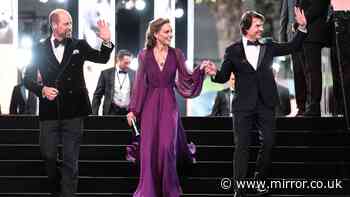 Kate Middleton gets kiss from Tom Cruise as he takes her by the hand at star-studded premiere