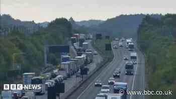 Section of M20 closed after crash and fire