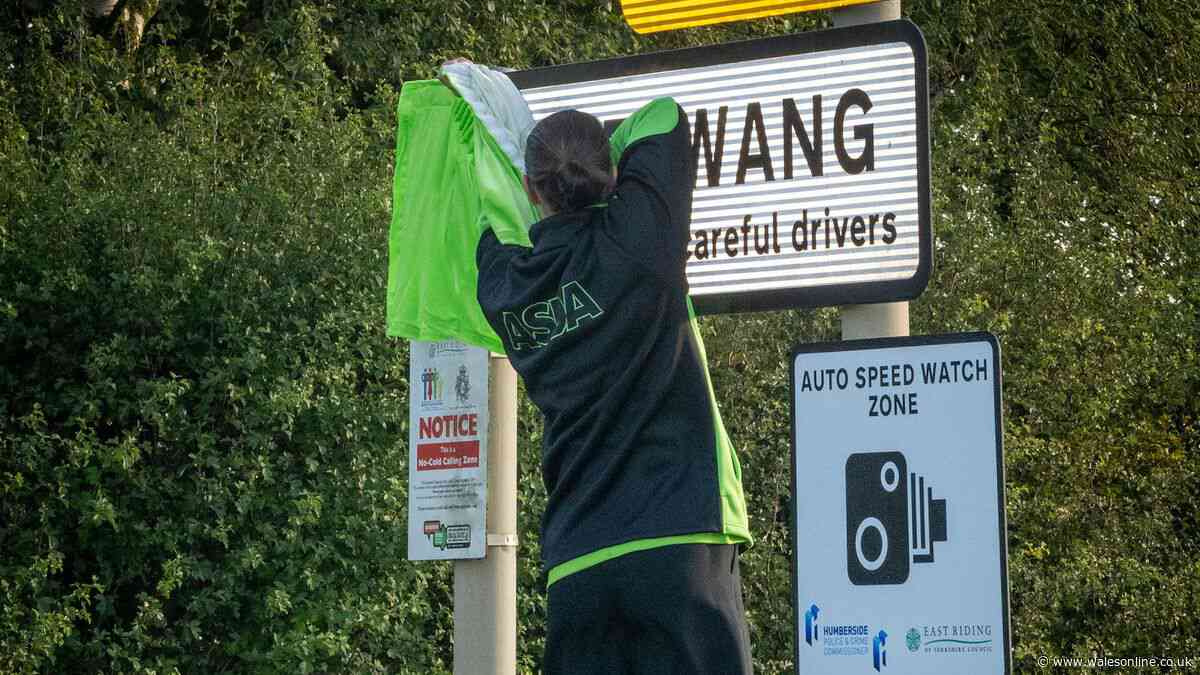 Asda covers Britain’s 'rudest' signposts covered with curtains