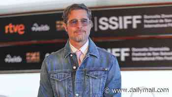 Brad Pitt, 62, takes inspiration from his Once Upon A Time alter-ego as he sports double denim at San Sebastian Film Festival