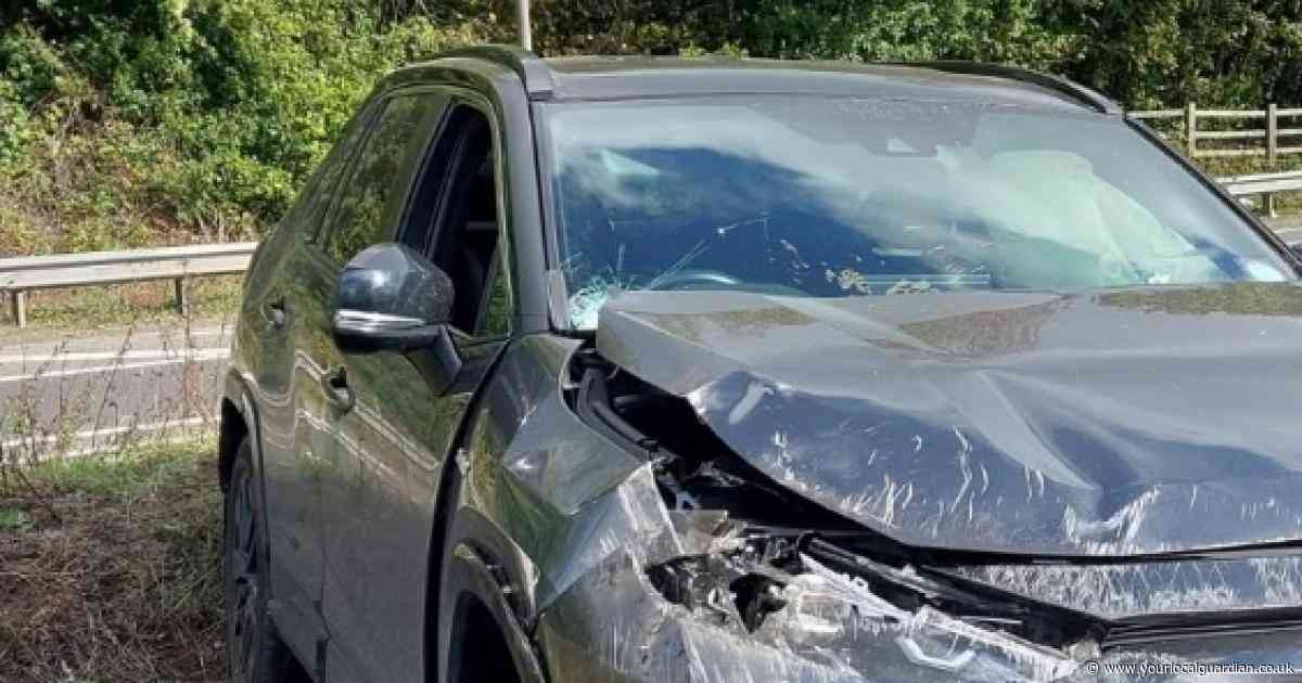 Four treated after serious M25 crash near M23 slip road junction as probe launched