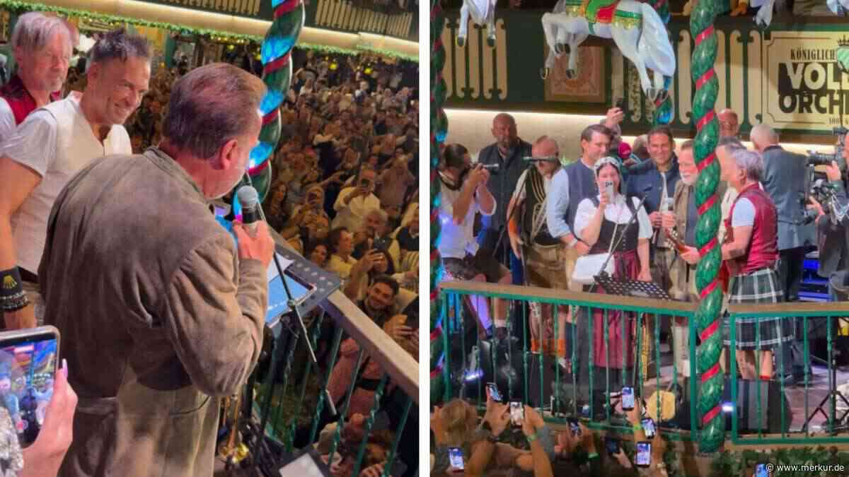 Wiesn-Besucher zücken prompt Smartphones: Weltstar betritt Festzelt-Bühne – und gibt Versprechen ab