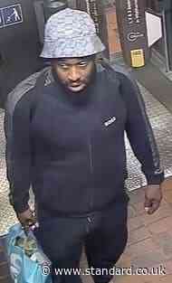 Thug threatened passengers on board train before attacking man at London station
