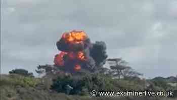 'Wall of fire' as RAF Hawk jet crashes on Anglesey with two crew members ejecting