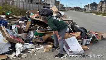 Fury as new residents in Canadian neighborhood are accused of creating squalid 'community garbage pile' that just keeps growing