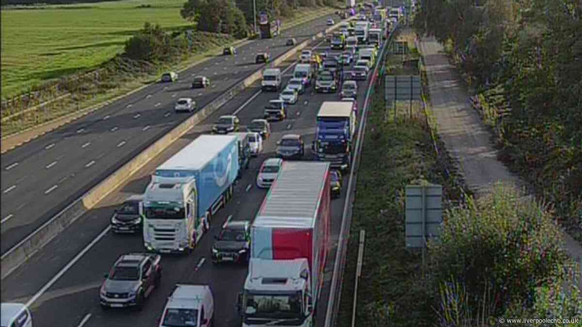 M62 traffic live as motorway 'blocked' after three-car crash